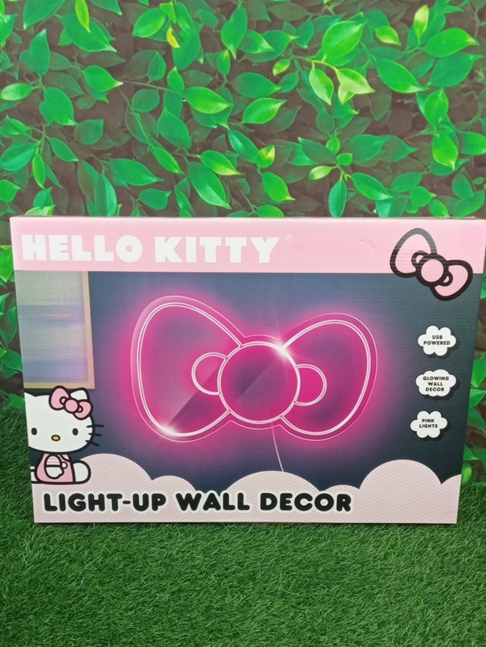 🛝🍒 Hello Kitty Light-Up Wall Decor - Pink Bow Neon